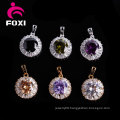 Fancy Design Clear Big Stone Round Shape Pendants Charms